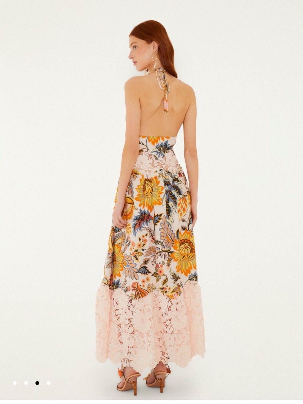 FARM Rio Light Pink Ligia Floral Lace Maxi Dress - Picture 2 of 6